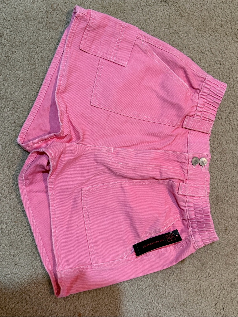 No Boundaries Pink High-Waist Casual Shorts